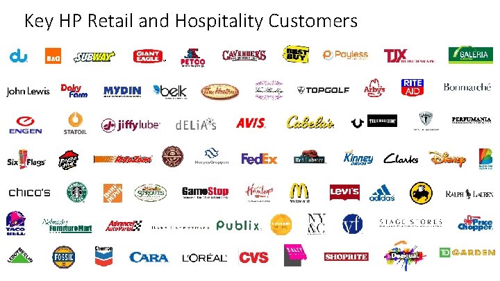 Key HP Retail and Hospitality Customers 