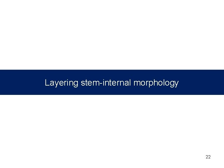 Layering stem-internal morphology 22 
