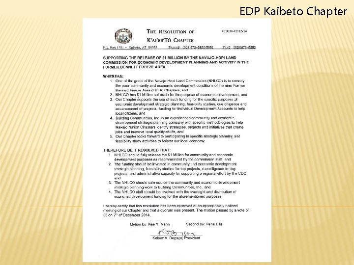 EDP Kaibeto Chapter 