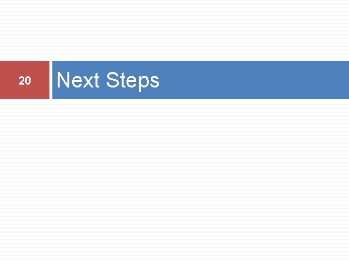 20 Next Steps 