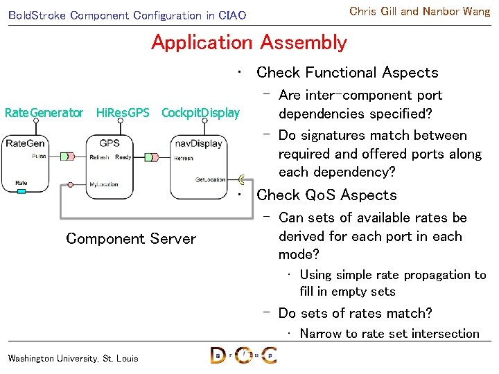 Chris Gill and Nanbor Wang Bold. Stroke Component Configuration in CIAO Application Assembly •