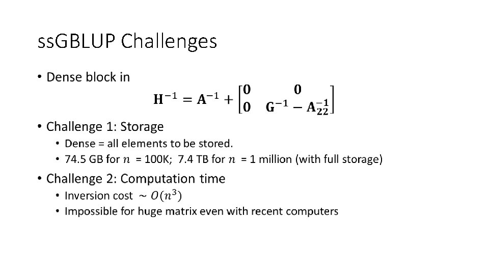 ss. GBLUP Challenges • 