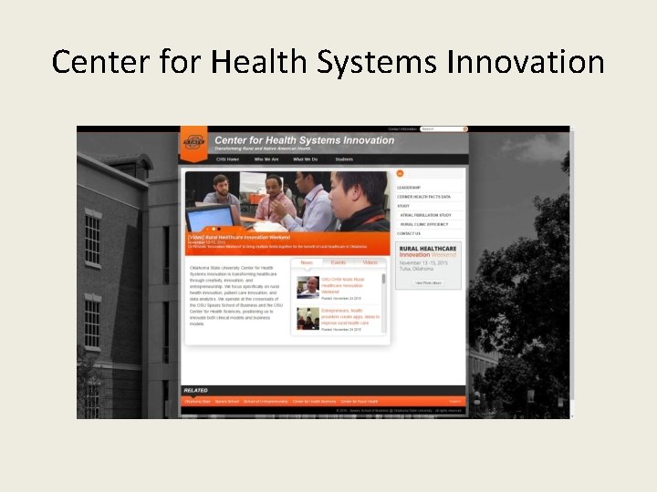Center for Health Systems Innovation 