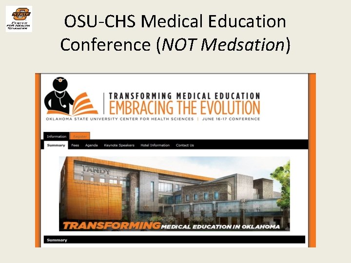 OSU-CHS Medical Education Conference (NOT Medsation) 
