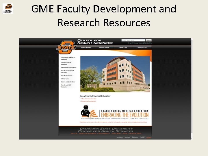 GME Faculty Development and Research Resources 