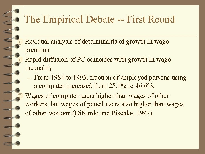 The Empirical Debate -- First Round 4 Residual analysis of determinants of growth in