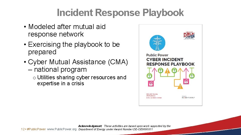 Incident Response Playbook • Modeled after mutual aid response network • Exercising the playbook