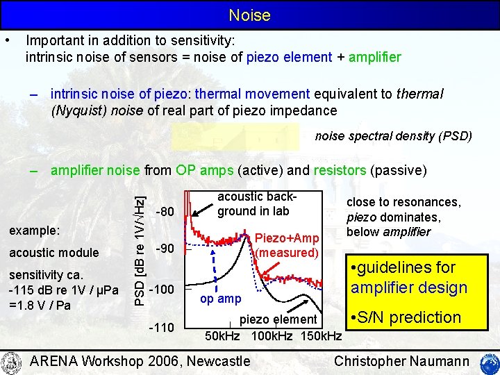 Noise • Important in addition to sensitivity: intrinsic noise of sensors = noise of