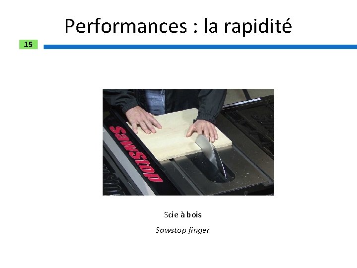 15 Performances : la rapidité Scie à bois Sawstop finger 