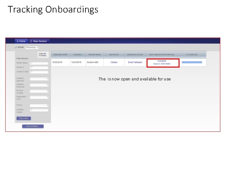 Tracking Onboardings The is now open and available for use 14 