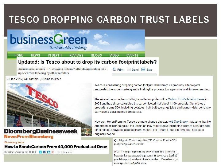 TESCO DROPPING CARBON TRUST LABELS 