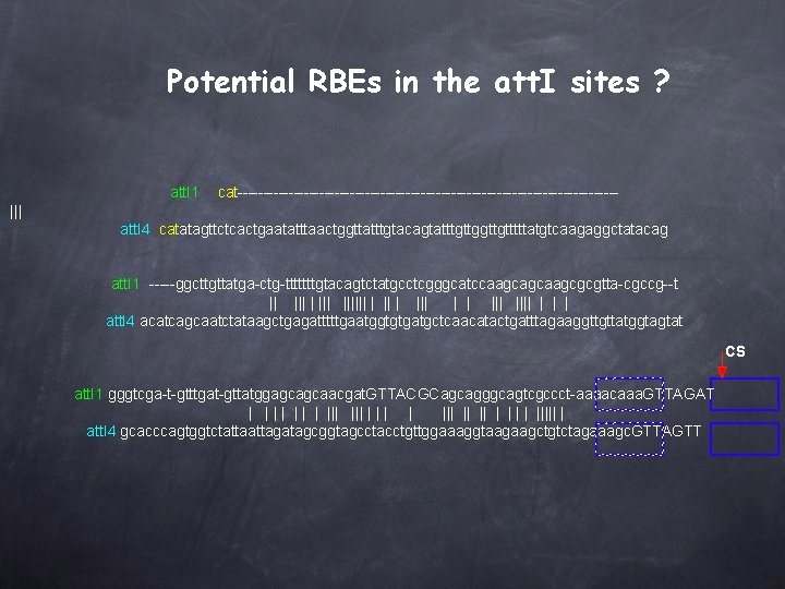 Potential RBEs in the att. I sites ? att. I 1 cat-------------------------------------- ||| att.