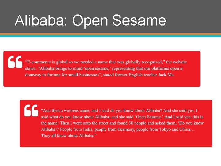 Alibaba: Open Sesame 