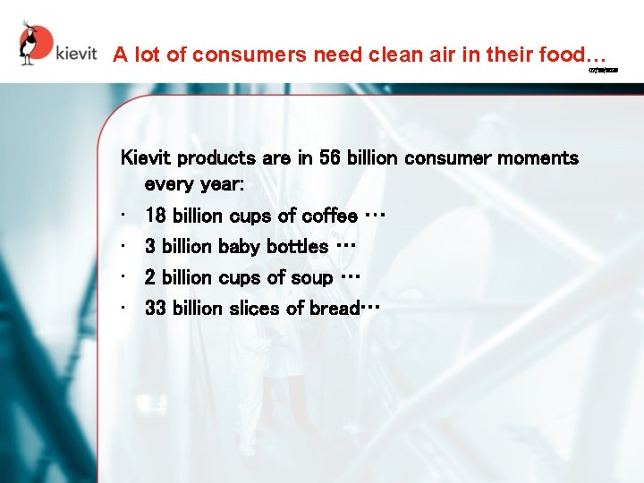 A lot of consumers need clean air in their food… 07/10/2020 Kievit products are