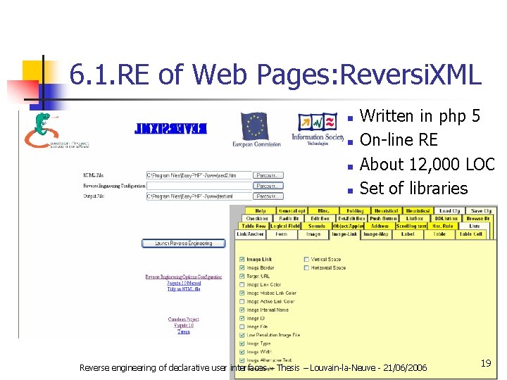 6. 1. RE of Web Pages: Reversi. XML n n Written in php 5