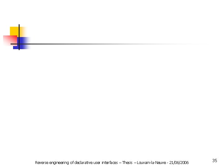 Reverse engineering of declarative user interfaces – Thesis – Louvain-la-Neuve - 21/06/2006 35 