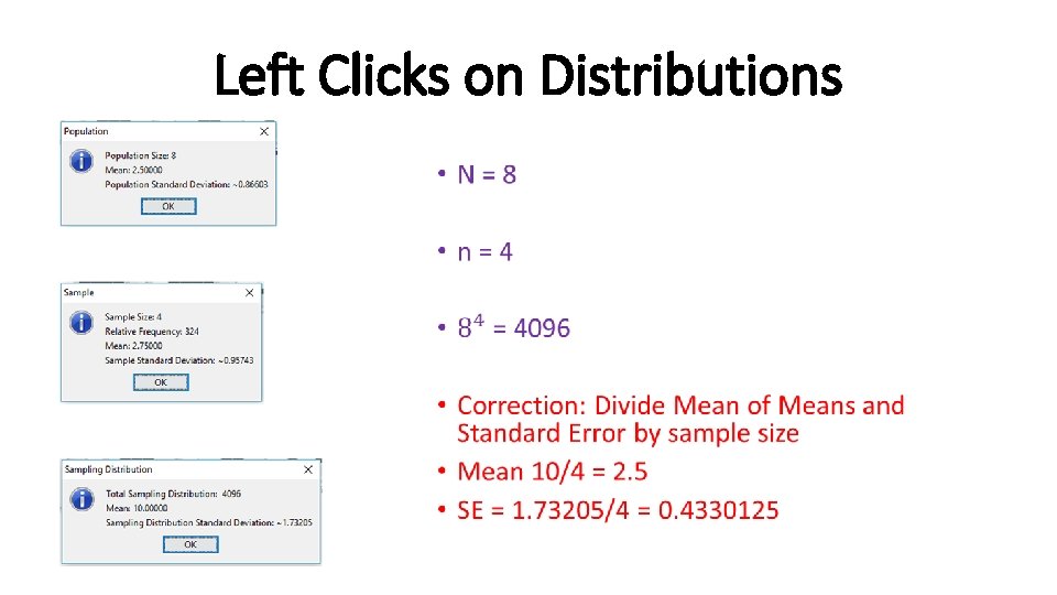  Left Clicks on Distributions • 