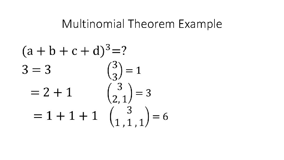 Multinomial Theorem Example • 