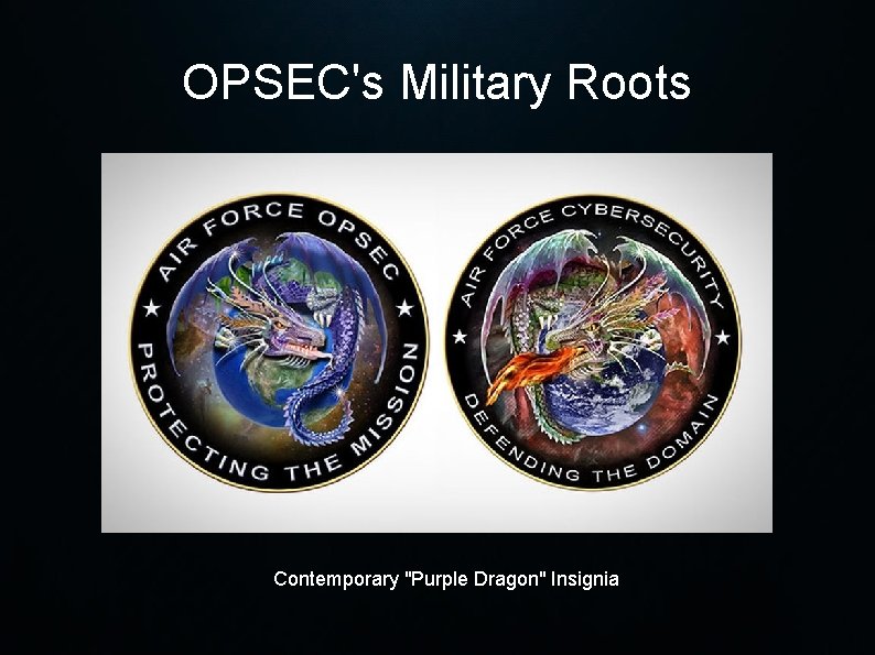 OPSEC's Military Roots Contemporary "Purple Dragon" Insignia 