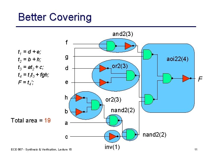 Better Covering and 2(3) f t 1 = d + e; t 2 =