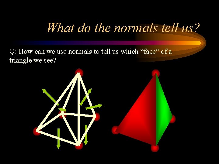 What do the normals tell us? Q: How can we use normals to tell