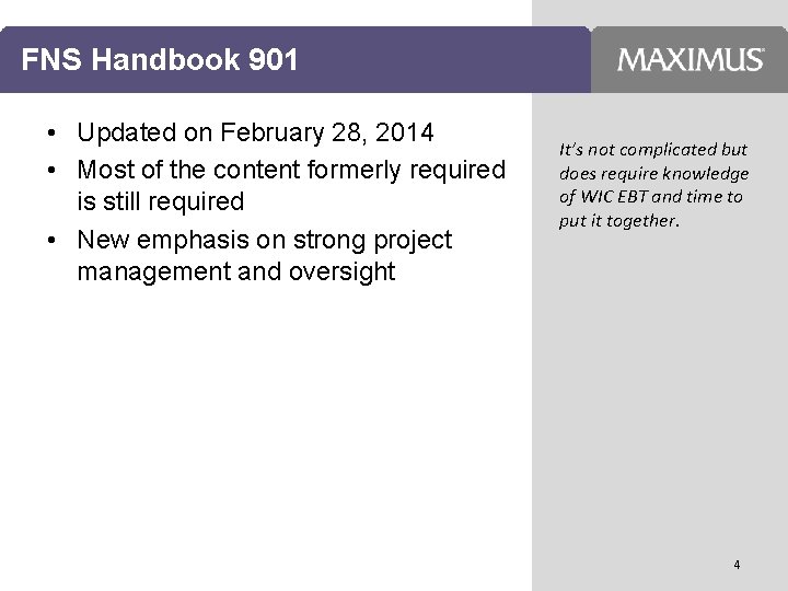 FNS Handbook 901 • Updated on February 28, 2014 • Most of the content