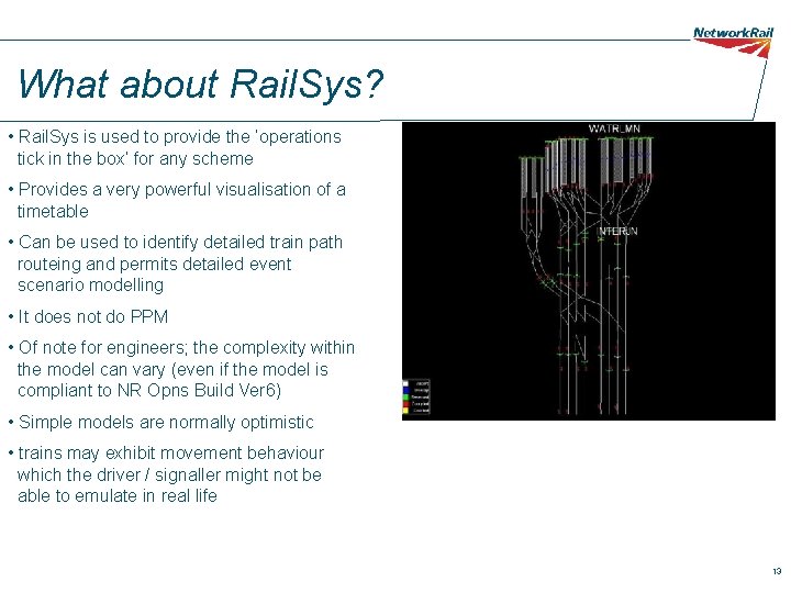 What about Rail. Sys? • Rail. Sys is used to provide the ‘operations tick