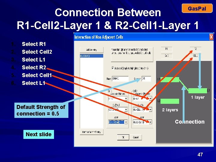 Gas. Pal Connection Between R 1 -Cell 2 -Layer 1 & R 2 -Cell