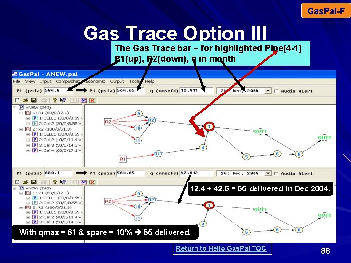 Gas. Pal-F Gas Trace Option III The Gas Trace bar – for highlighted Pipe(4