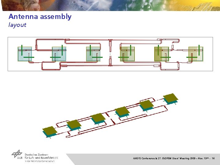 Antenna assembly layout ANSYS Conference & 27. CADFEM Users’ Meeting 2009 – Nov. 19