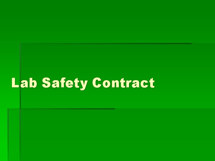 Lab Safety Contract 