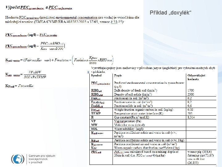 Příklad „doxylék“ 