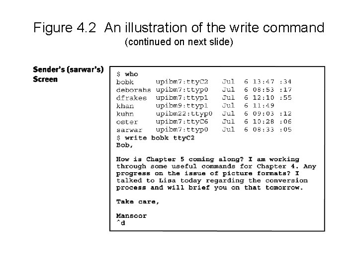 Figure 4. 2 An illustration of the write command (continued on next slide) 