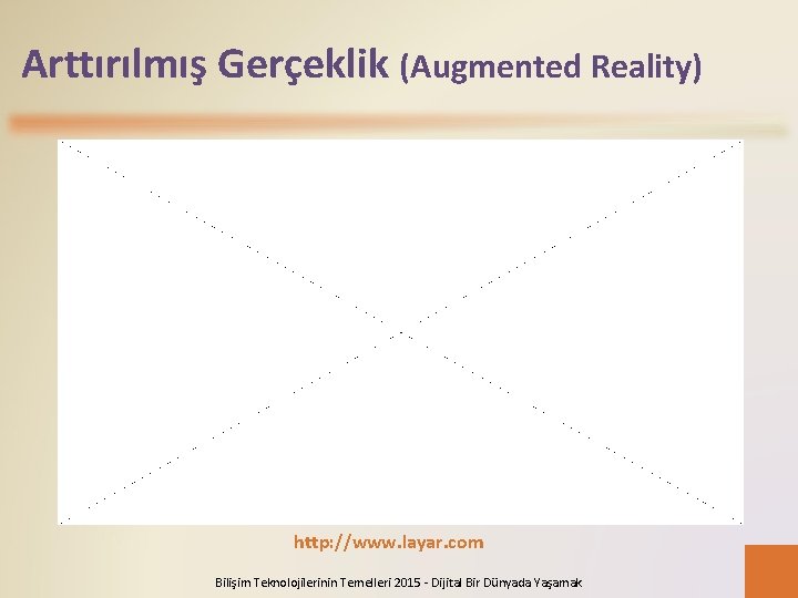 Arttırılmış Gerçeklik (Augmented Reality) http: //www. layar. com Bilişim Teknolojilerinin Temelleri 2015 - Dijital