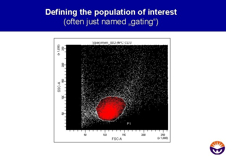 Defining the population of interest (often just named „gating“) 