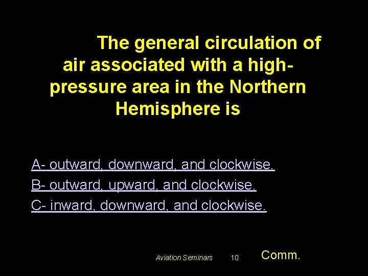 #5321. The general circulation of air associated with a highpressure area in the Northern