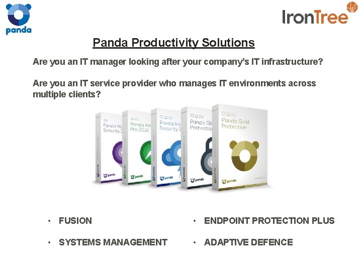 Panda Productivity Solutions Are you an IT manager looking after your company’s IT infrastructure?