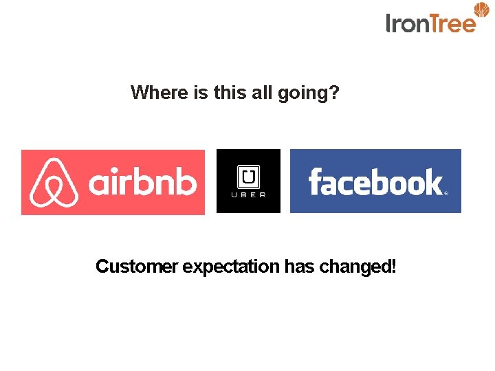 Where is this all going? Customer expectation has changed! 