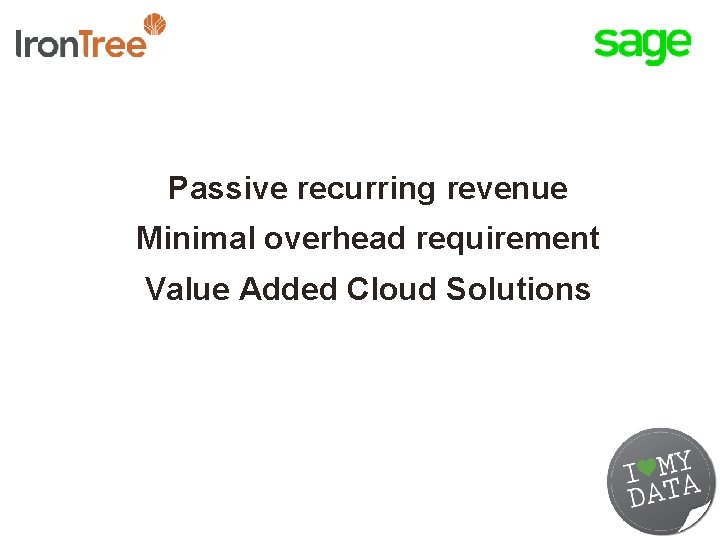 Passive recurring revenue Minimal overhead requirement Value Added Cloud Solutions 