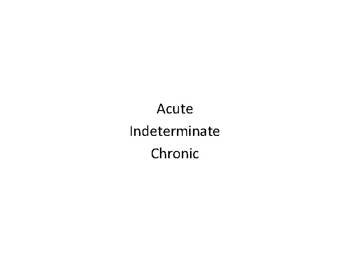 Acute Indeterminate Chronic 