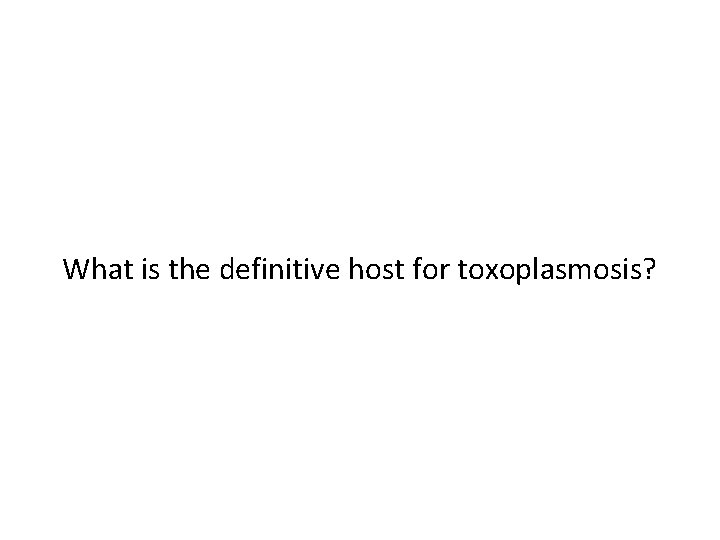 What is the definitive host for toxoplasmosis? 