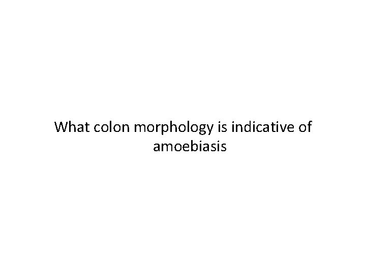 What colon morphology is indicative of amoebiasis 