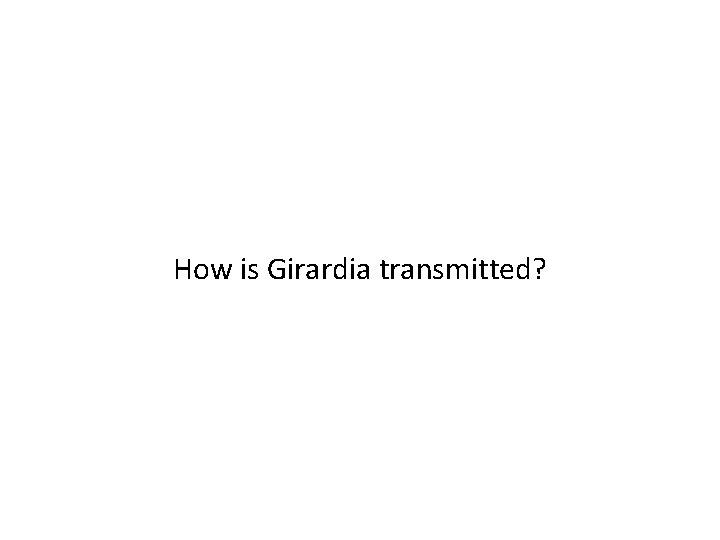 How is Girardia transmitted? 