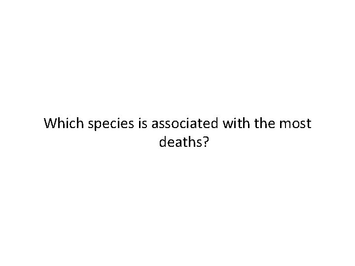 Which species is associated with the most deaths? 