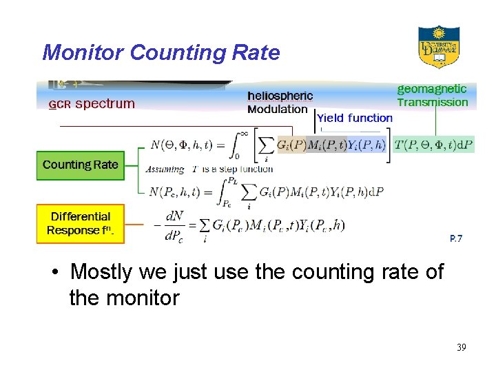 Monitor Counting Rate • Mostly we just use the counting rate of the monitor