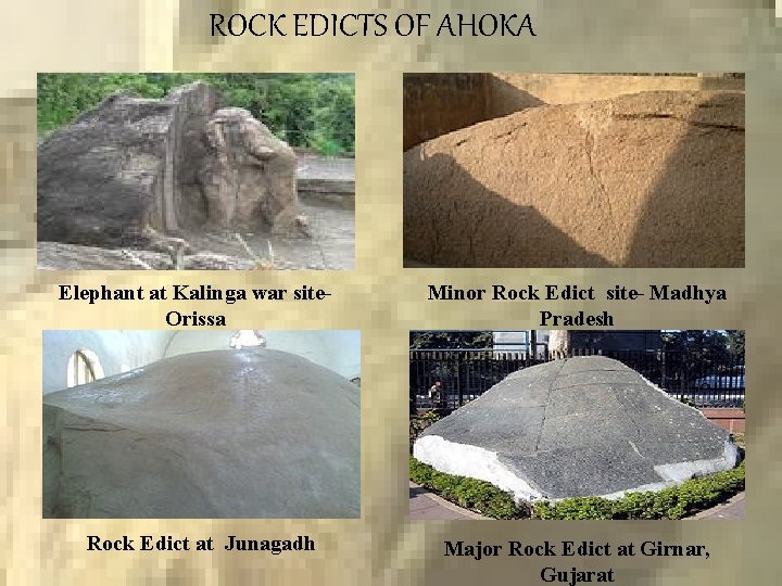 ROCK EDICTS OF AHOKA Elephant at Kalinga war site. Orissa Minor Rock Edict site-