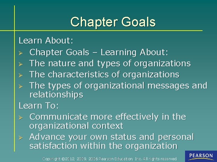 Chapter Goals Learn About: Ø Chapter Goals – Learning About: Ø The nature and