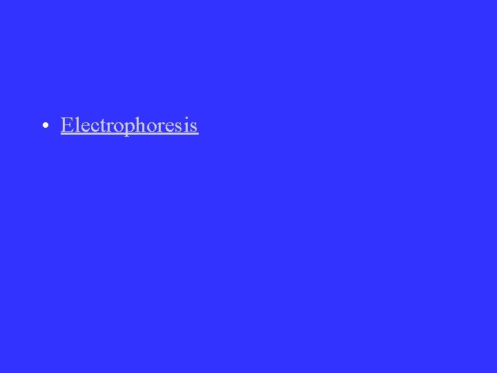  • Electrophoresis 
