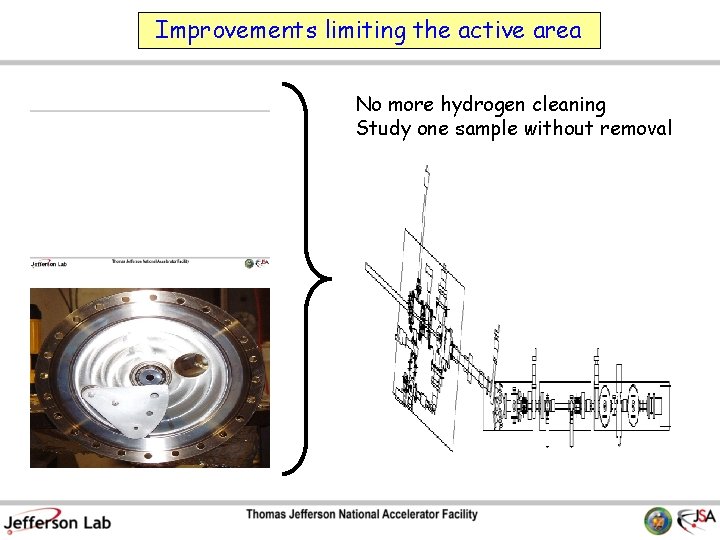 Improvements limiting the active area No more hydrogen cleaning Study one sample without removal