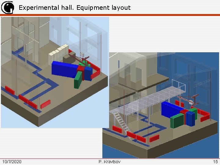 Experimental hall. Equipment layout 10/7/2020 P. Kravtsov 15 